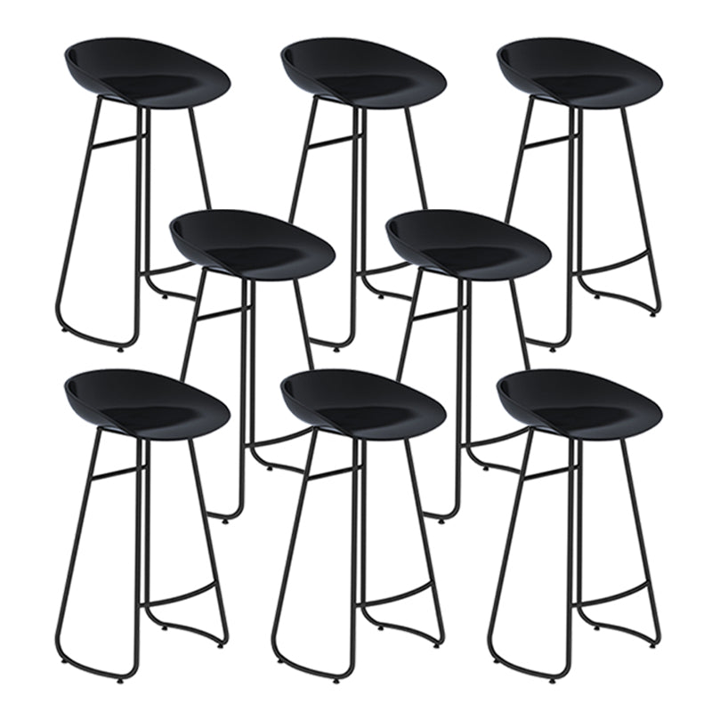 Modern Backrest Armless Counter Stool Iron Bar Stool with Acrylic Seat and Pedal for Cafe