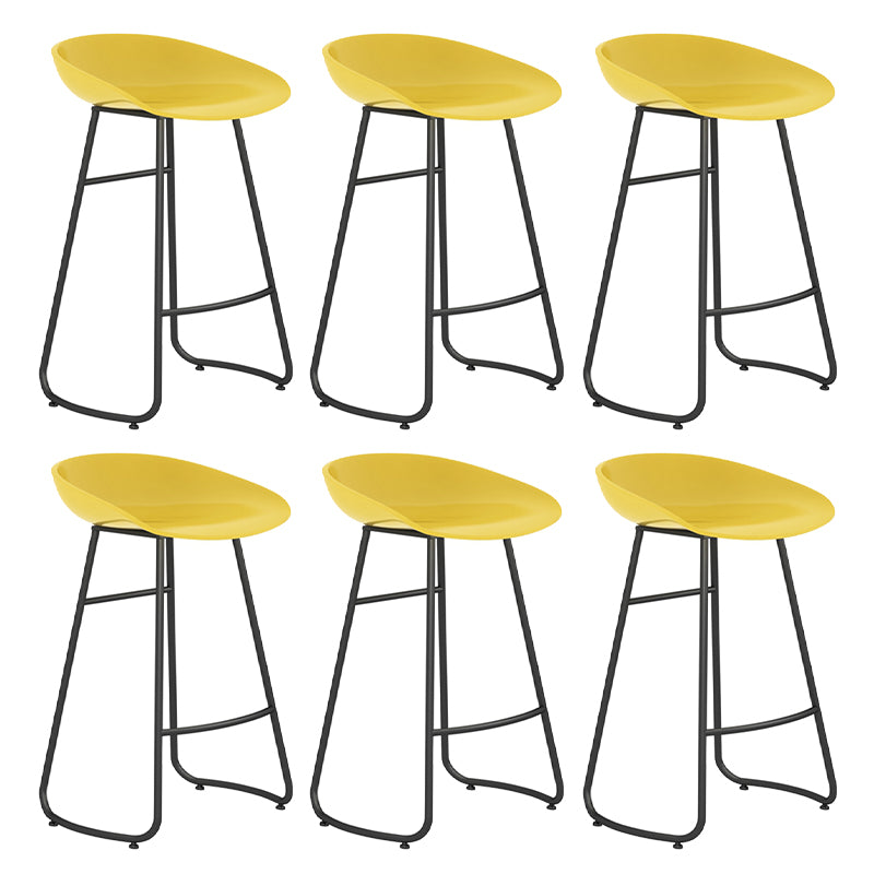 Modern Backrest Armless Counter Stool Iron Bar Stool with Acrylic Seat and Pedal for Cafe