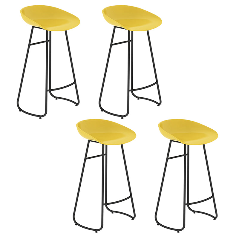 Modern Backrest Armless Counter Stool Iron Bar Stool with Acrylic Seat and Pedal for Cafe