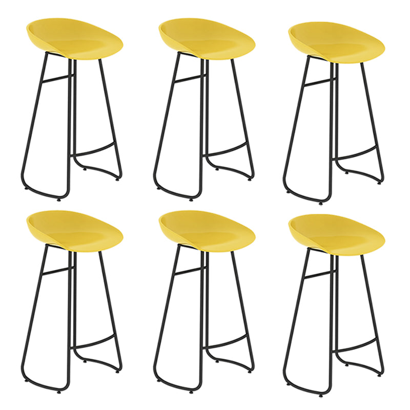 Modern Backrest Armless Counter Stool Iron Bar Stool with Acrylic Seat and Pedal for Cafe