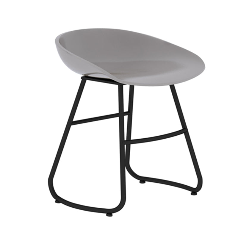 Modern Backrest Armless Counter Stool Iron Bar Stool with Acrylic Seat and Pedal for Cafe