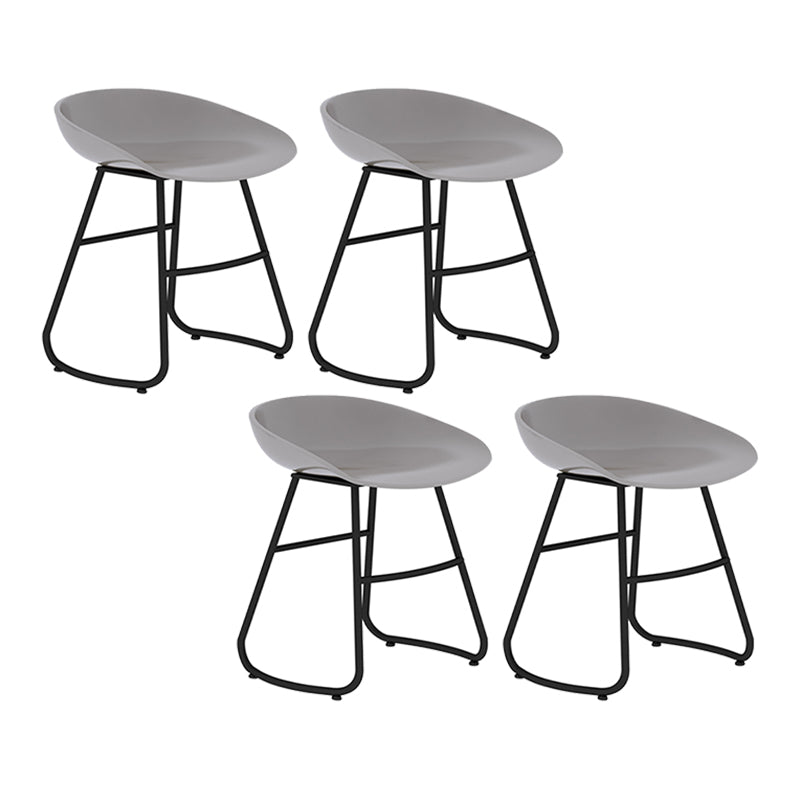 Modern Backrest Armless Counter Stool Iron Bar Stool with Acrylic Seat and Pedal for Cafe