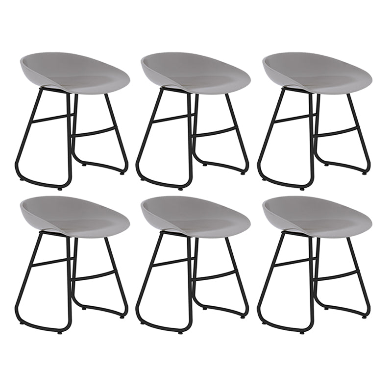 Modern Backrest Armless Counter Stool Iron Bar Stool with Acrylic Seat and Pedal for Cafe