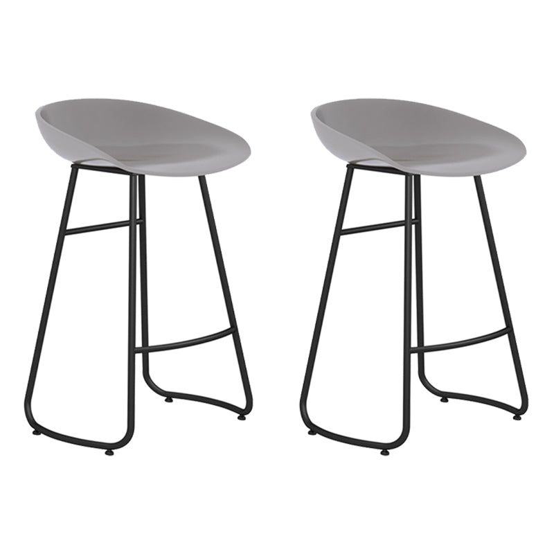 Modern Backrest Armless Counter Stool Iron Bar Stool with Acrylic Seat and Pedal for Cafe