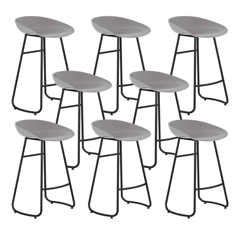 Modern Backrest Armless Counter Stool Iron Bar Stool with Acrylic Seat and Pedal for Cafe