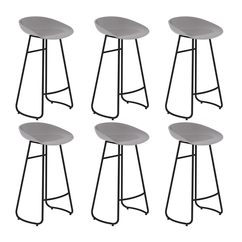 Modern Backrest Armless Counter Stool Iron Bar Stool with Acrylic Seat and Pedal for Cafe