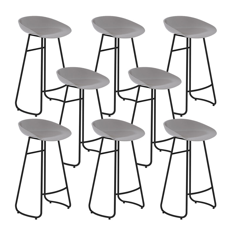 Modern Backrest Armless Counter Stool Iron Bar Stool with Acrylic Seat and Pedal for Cafe