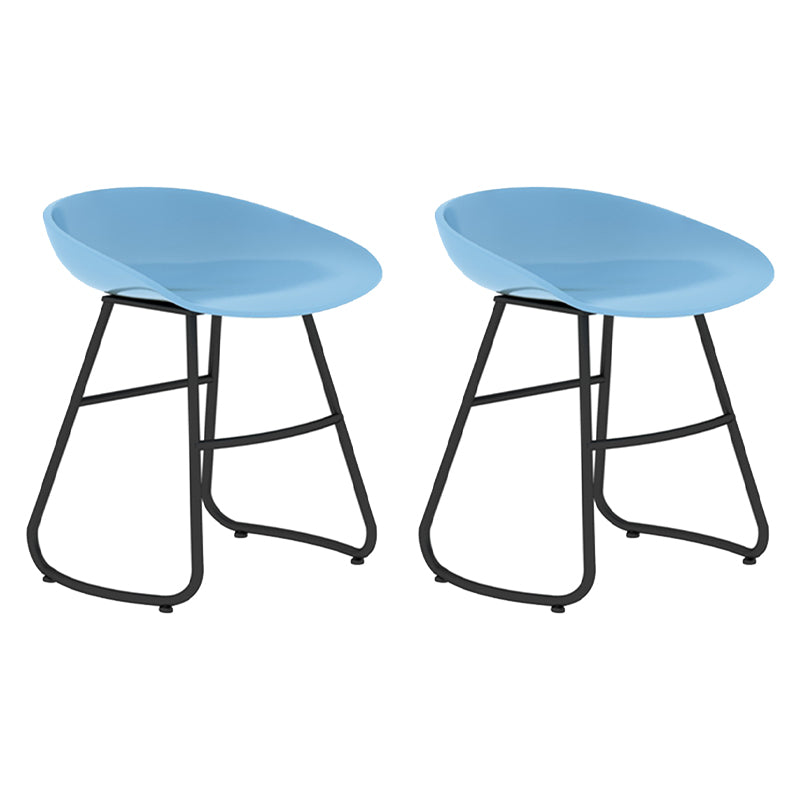 Modern Backrest Armless Counter Stool Iron Bar Stool with Acrylic Seat and Pedal for Cafe
