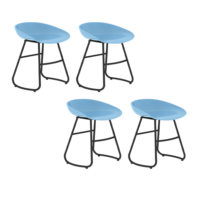 Modern Backrest Armless Counter Stool Iron Bar Stool with Acrylic Seat and Pedal for Cafe