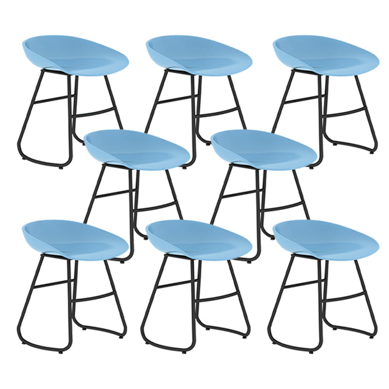 Modern Backrest Armless Counter Stool Iron Bar Stool with Acrylic Seat and Pedal for Cafe