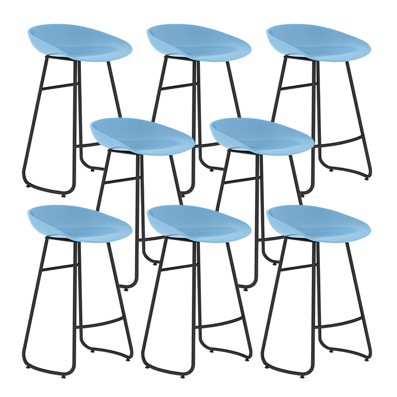 Modern Backrest Armless Counter Stool Iron Bar Stool with Acrylic Seat and Pedal for Cafe