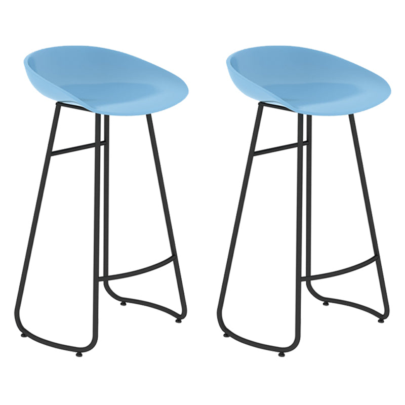 Modern Backrest Armless Counter Stool Iron Bar Stool with Acrylic Seat and Pedal for Cafe