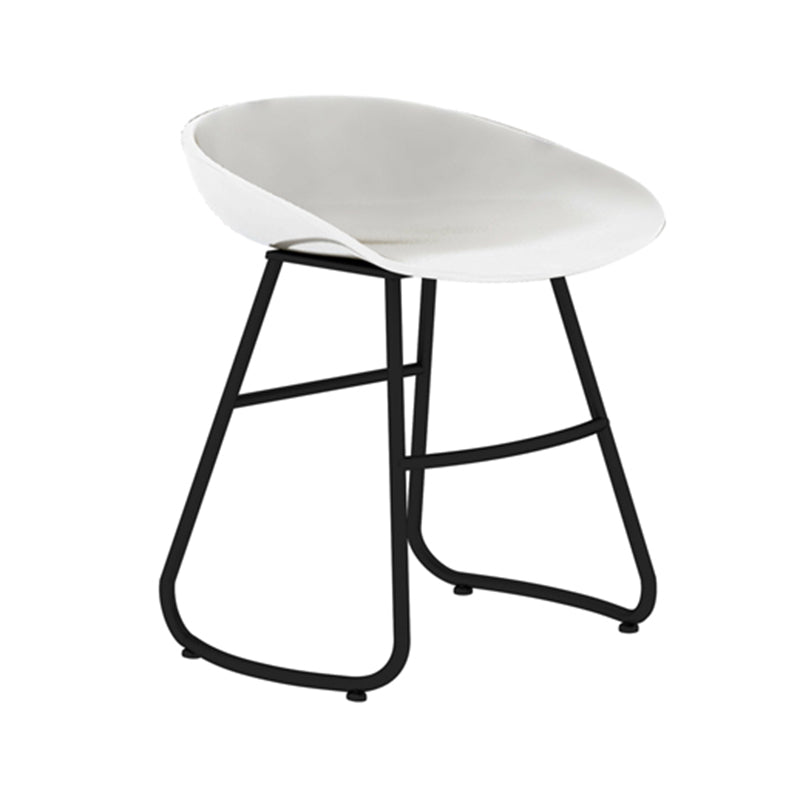 Modern Backrest Armless Counter Stool Iron Bar Stool with Acrylic Seat and Pedal for Cafe