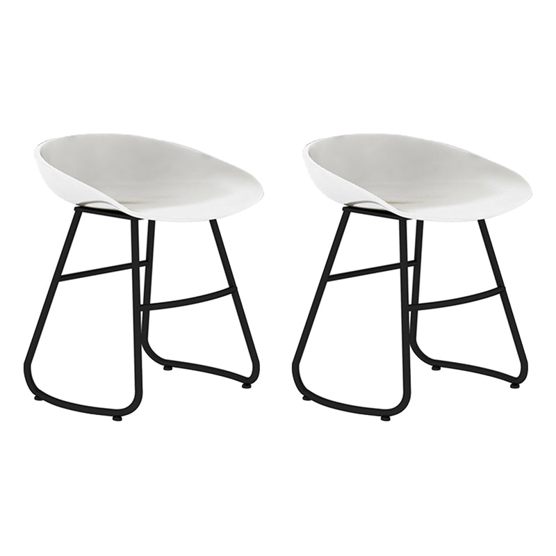Modern Backrest Armless Counter Stool Iron Bar Stool with Acrylic Seat and Pedal for Cafe