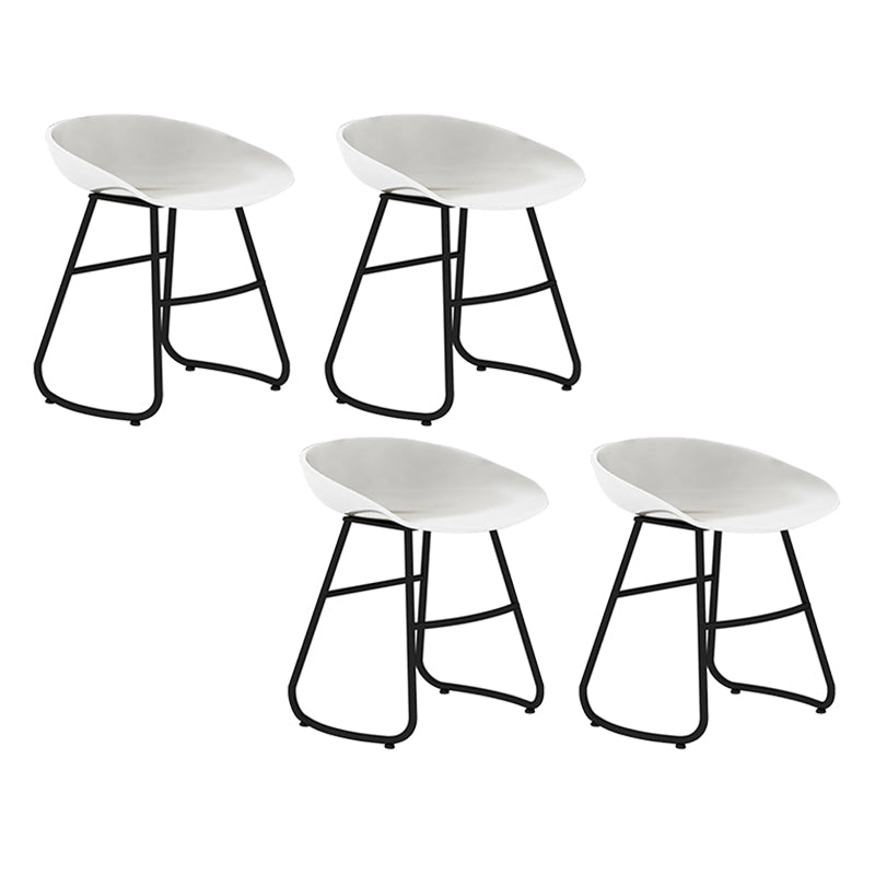 Modern Backrest Armless Counter Stool Iron Bar Stool with Acrylic Seat and Pedal for Cafe