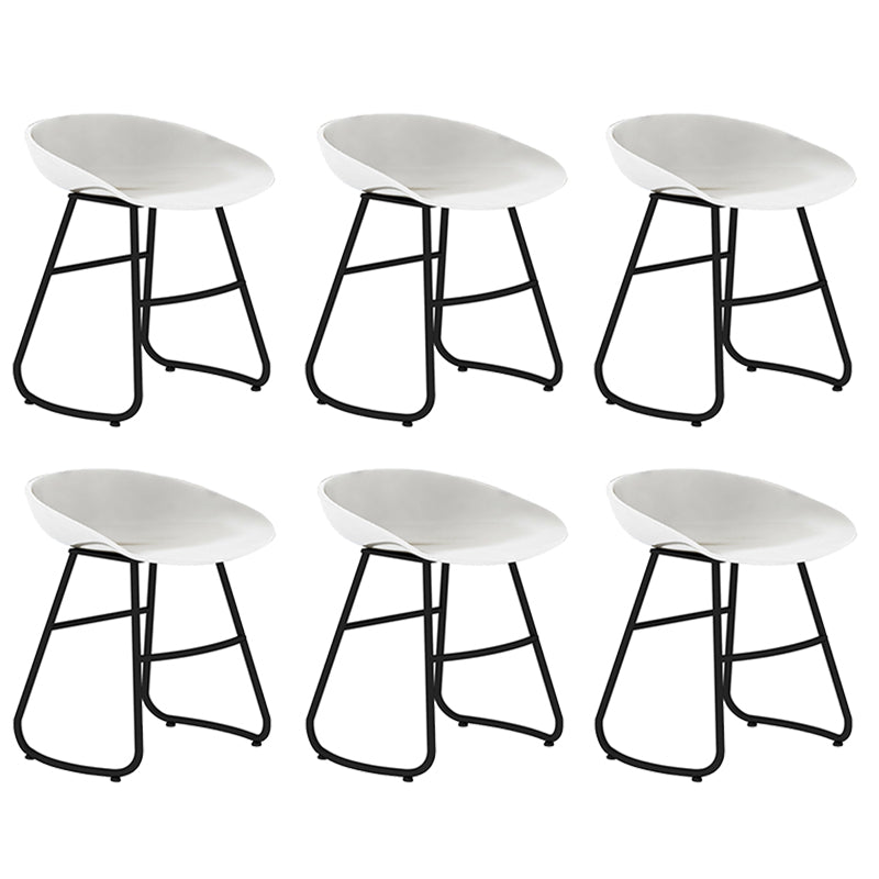 Modern Backrest Armless Counter Stool Iron Bar Stool with Acrylic Seat and Pedal for Cafe