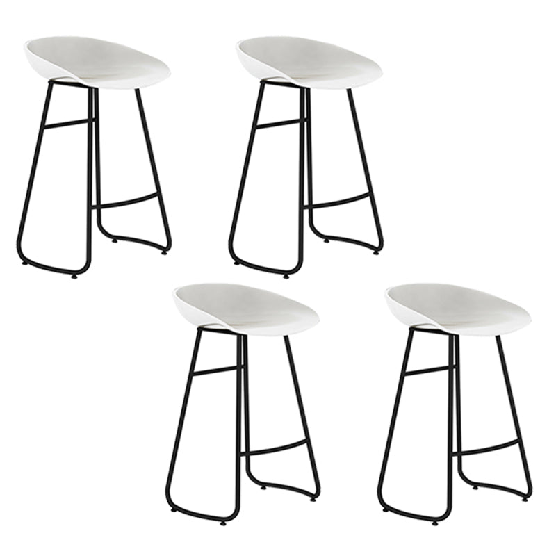 Modern Backrest Armless Counter Stool Iron Bar Stool with Acrylic Seat and Pedal for Cafe