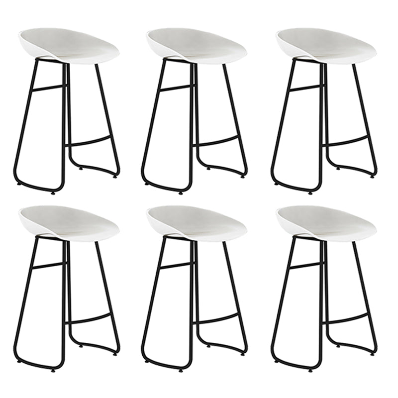 Modern Backrest Armless Counter Stool Iron Bar Stool with Acrylic Seat and Pedal for Cafe