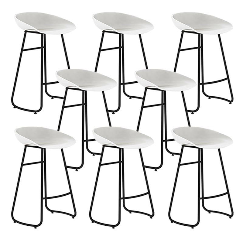 Modern Backrest Armless Counter Stool Iron Bar Stool with Acrylic Seat and Pedal for Cafe