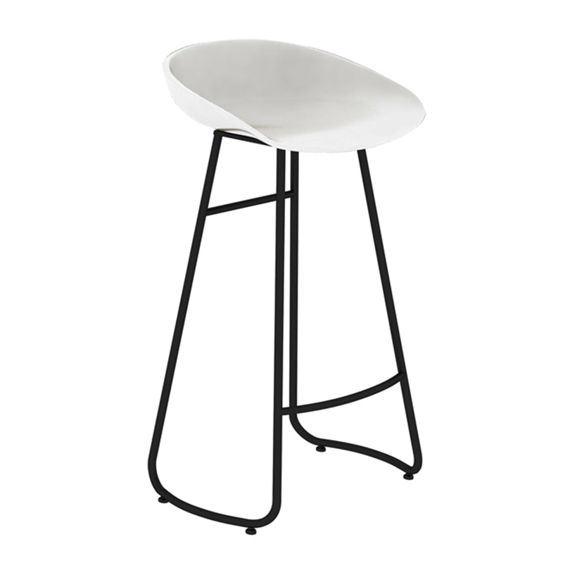 Modern Backrest Armless Counter Stool Iron Bar Stool with Acrylic Seat and Pedal for Cafe