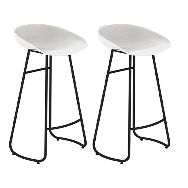 Modern Backrest Armless Counter Stool Iron Bar Stool with Acrylic Seat and Pedal for Cafe