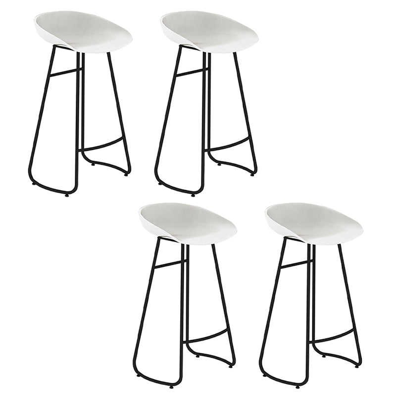 Modern Backrest Armless Counter Stool Iron Bar Stool with Acrylic Seat and Pedal for Cafe