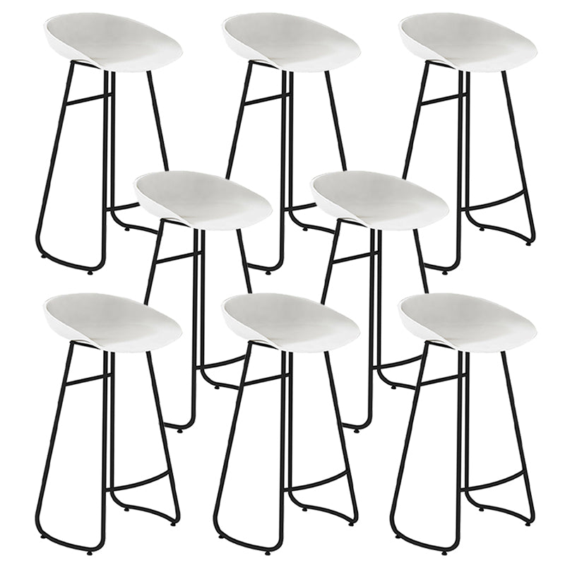 Modern Backrest Armless Counter Stool Iron Bar Stool with Acrylic Seat and Pedal for Cafe