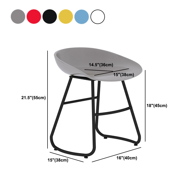 Modern Backrest Armless Counter Stool Iron Bar Stool with Acrylic Seat and Pedal for Cafe