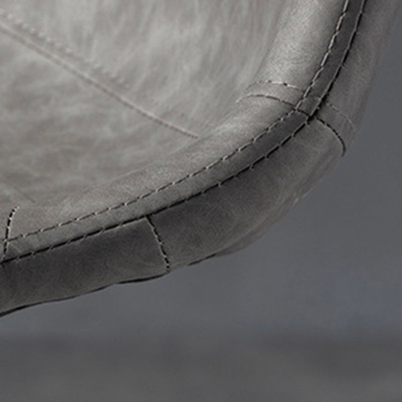 Contemporary Metal Stool Leather Upholstered Counter Stool in Matte Finish for Indoor