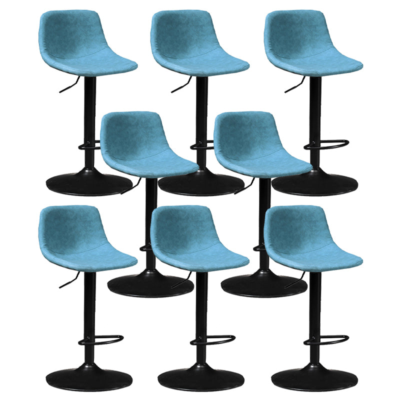 Contemporary Metal Stool Leather Upholstered Counter Stool in Matte Finish for Indoor