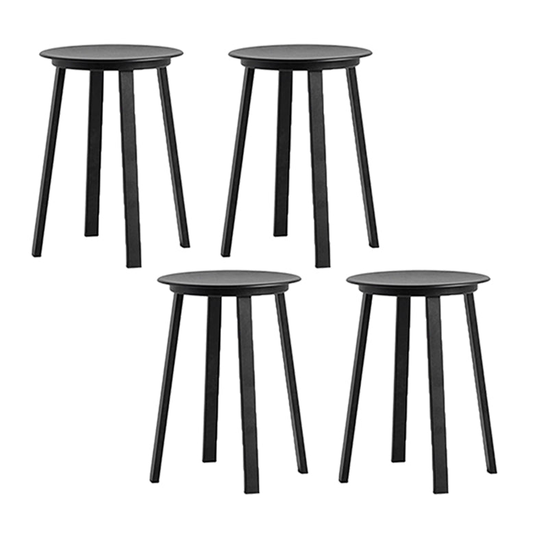 Contemporary Backless Barstool Round Seat Armless Bar Stools with 4 Metal Legs