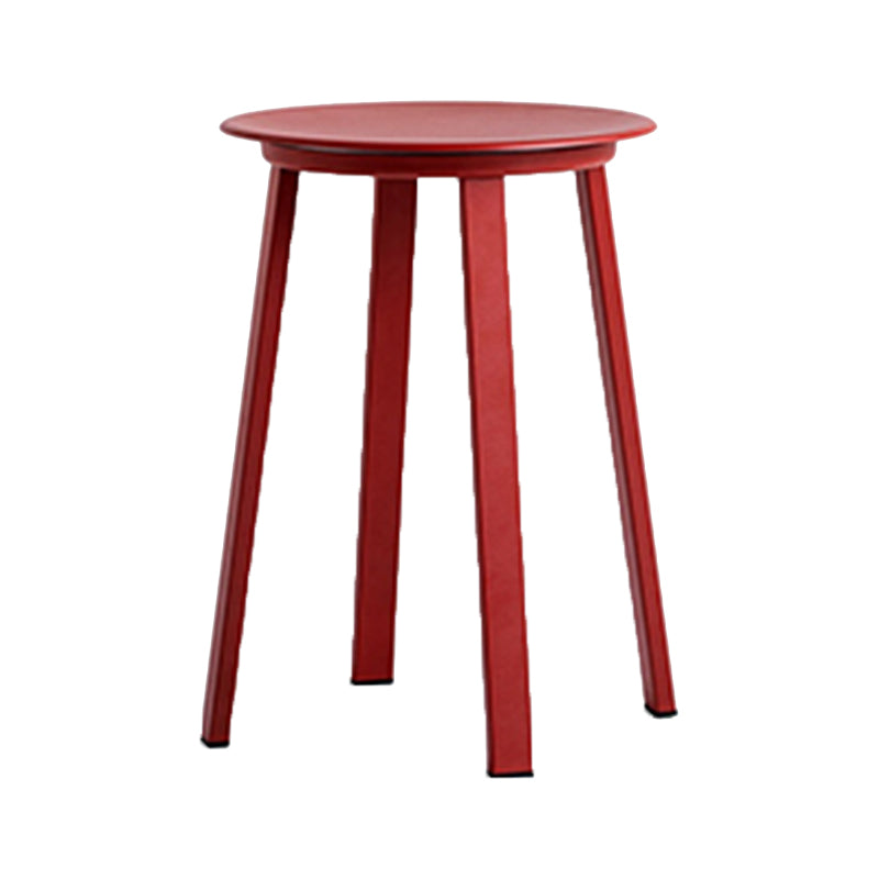 Contemporary Backless Barstool Round Seat Armless Bar Stools with 4 Metal Legs