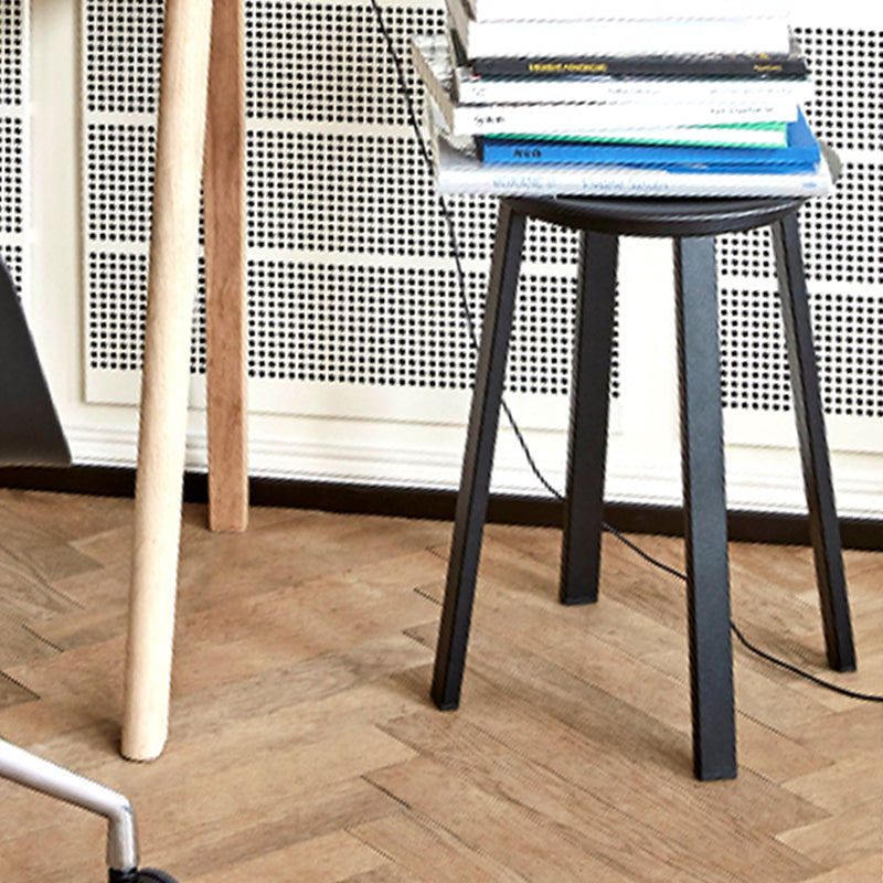 Contemporary Backless Barstool Round Seat Armless Bar Stools with 4 Metal Legs