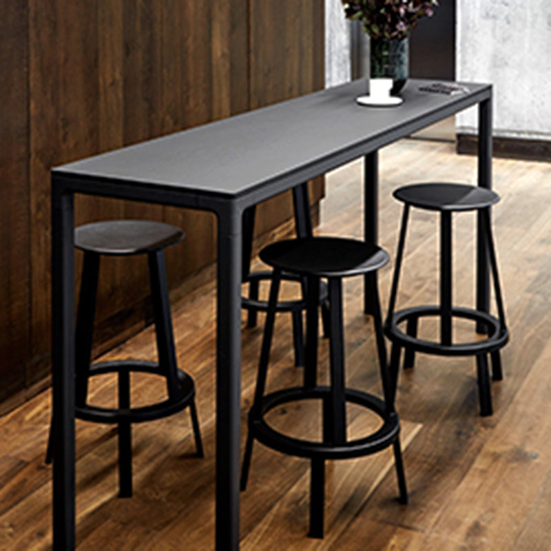 Contemporary Backless Barstool Round Seat Armless Bar Stools with 4 Metal Legs