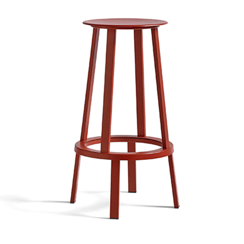 Contemporary Backless Barstool Round Seat Armless Bar Stools with 4 Metal Legs