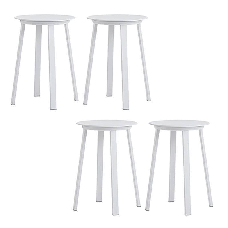 Contemporary Backless Barstool Round Seat Armless Bar Stools with 4 Metal Legs