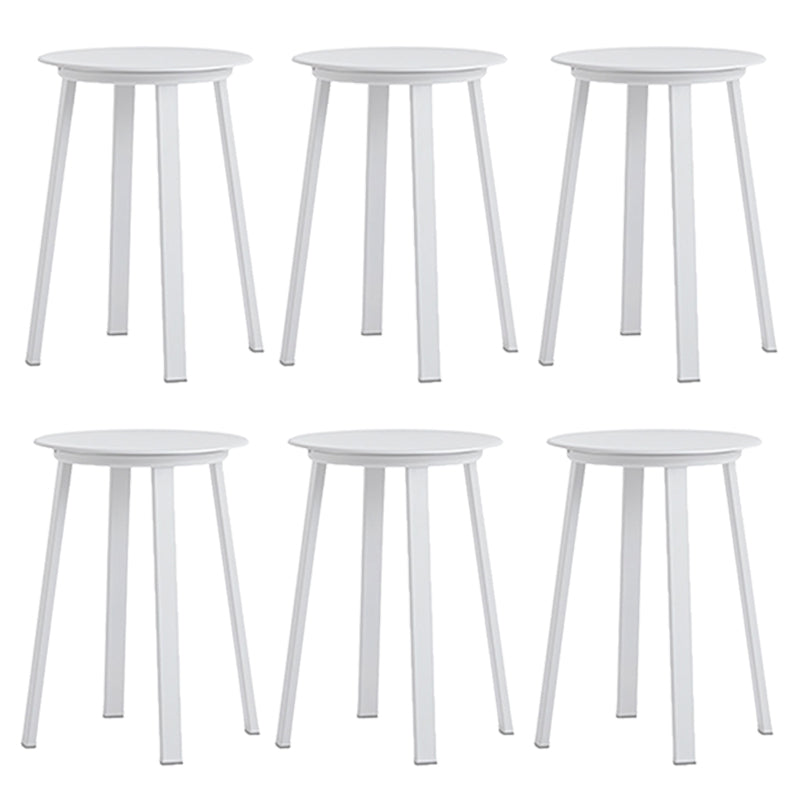 Contemporary Backless Barstool Round Seat Armless Bar Stools with 4 Metal Legs
