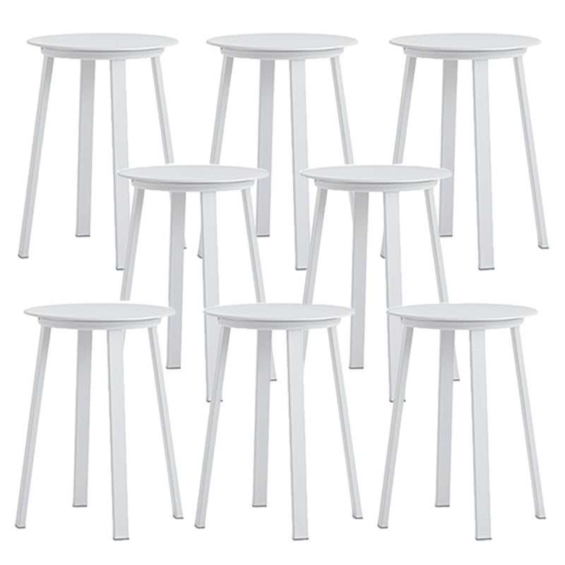 Contemporary Backless Barstool Round Seat Armless Bar Stools with 4 Metal Legs