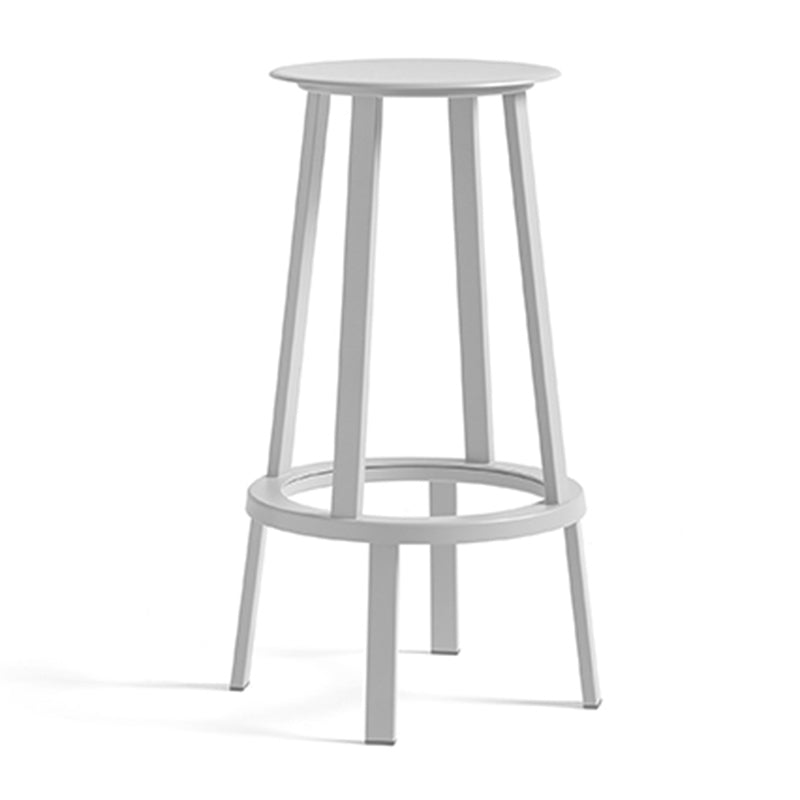 Contemporary Backless Barstool Round Seat Armless Bar Stools with 4 Metal Legs
