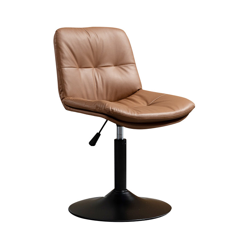Contemporary Metal Barstool Faux Leather Footrest Adjustable Low Back Counter Stool