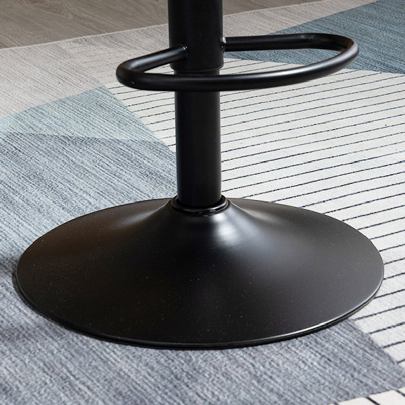 Contemporary Metal Barstool Faux Leather Footrest Adjustable Low Back Counter Stool
