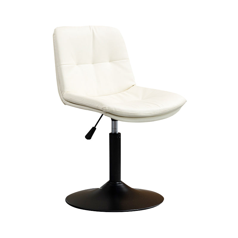 Contemporary Metal Barstool Faux Leather Footrest Adjustable Low Back Counter Stool