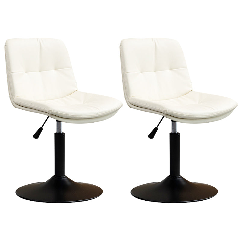 Contemporary Metal Barstool Faux Leather Footrest Adjustable Low Back Counter Stool