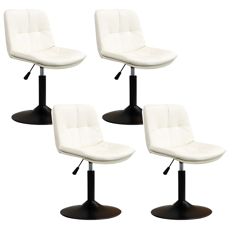 Contemporary Metal Barstool Faux Leather Footrest Adjustable Low Back Counter Stool