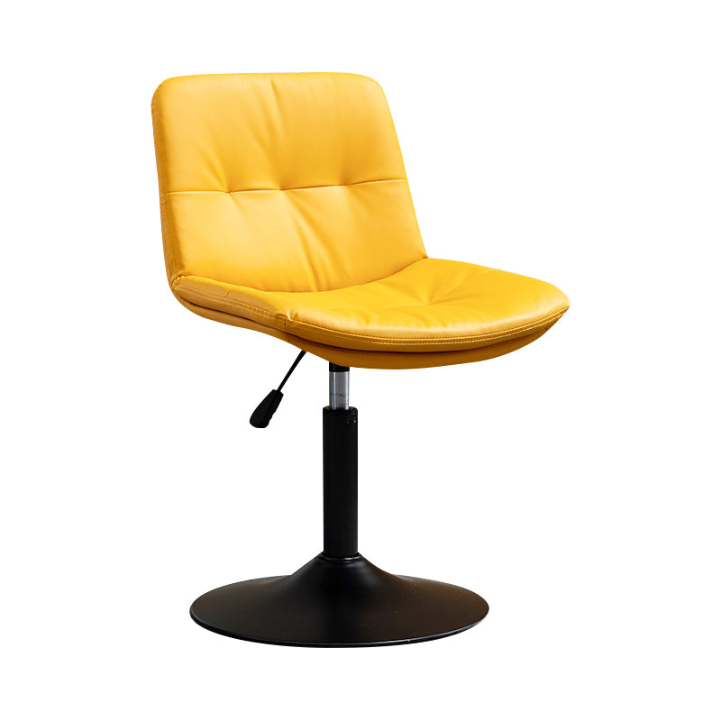 Contemporary Metal Barstool Faux Leather Footrest Adjustable Low Back Counter Stool