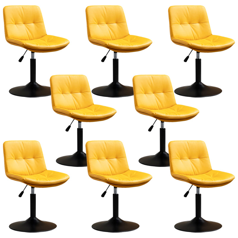 Contemporary Metal Barstool Faux Leather Footrest Adjustable Low Back Counter Stool