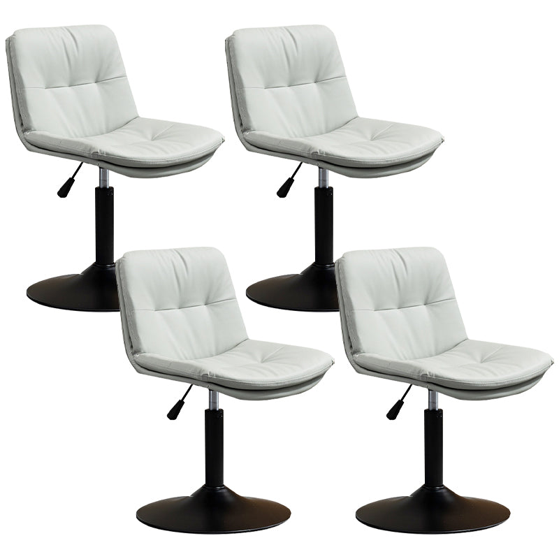 Contemporary Metal Barstool Faux Leather Footrest Adjustable Low Back Counter Stool