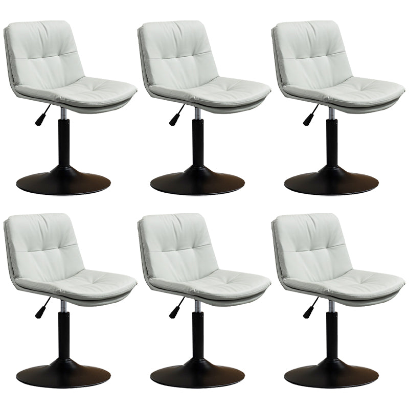 Contemporary Metal Barstool Faux Leather Footrest Adjustable Low Back Counter Stool