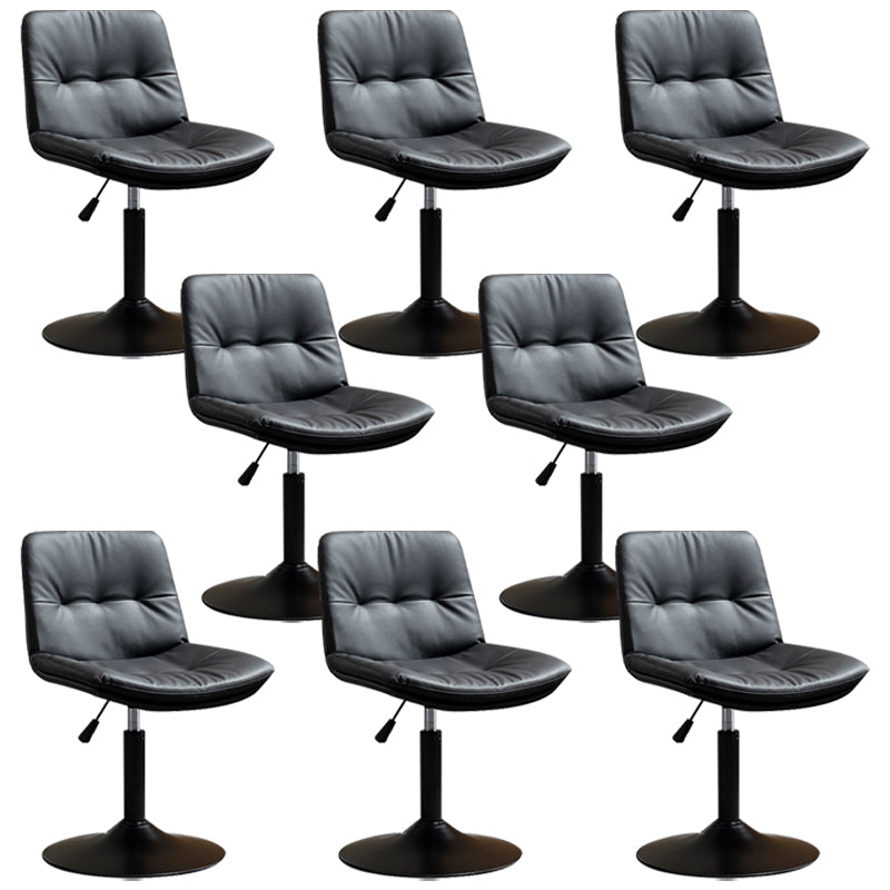Contemporary Metal Barstool Faux Leather Footrest Adjustable Low Back Counter Stool