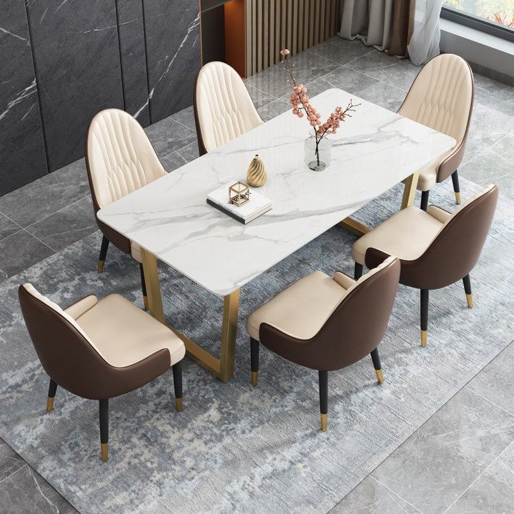 Nordic 1/2/5/7 Pieces Dining Set Rectangle Stone Dining Table for Dining Room